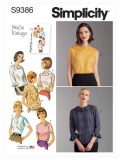 Simplicity Misses' Set of Vintage Blouses Sewing Pattern, S9550, H5