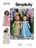 Simplicity Regency Style Doll Dess Sewing Pattern, S9438 OS