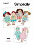 Simplicity Plush Dolls With Clothes Sewing Pattern, S9440, OS