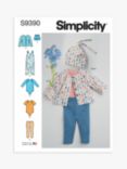 Simplicity Babies' Knit Layette Sewing Pattern, S9390, A