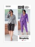 Simplicity Misses' and Women's Jacket, Pants and and Shorts Sewing Pattern, S9381, BB