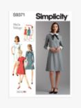 Simplicity Misses' ands Women's Dress with Collar Sewing Pattern, S9371, F5