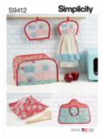 Simplicity Kitchen  Accessories Sewing Pattern, S9412, OS