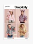 Simplicity Toddlers' and Plush Animals Sewing Pattern, S9391, A