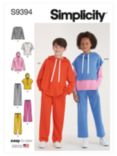 Simplicity Child's Oversized Hoodie, Tee and Pull-On Pants Sewing Pattern, S9394, A