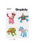 Simplicity Plush Animals Sewing  Pattern, S9521, OS