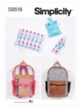 Simplicity Backpacks and Accessories Sewing Pattern, S9518, OS