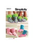 Simplicity Slippers Sewing Pattern, S9531, A
