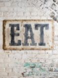 One.World Clovelly 'Eat' Iron Wall Plaque, 49.5 x 83cm, Metallic