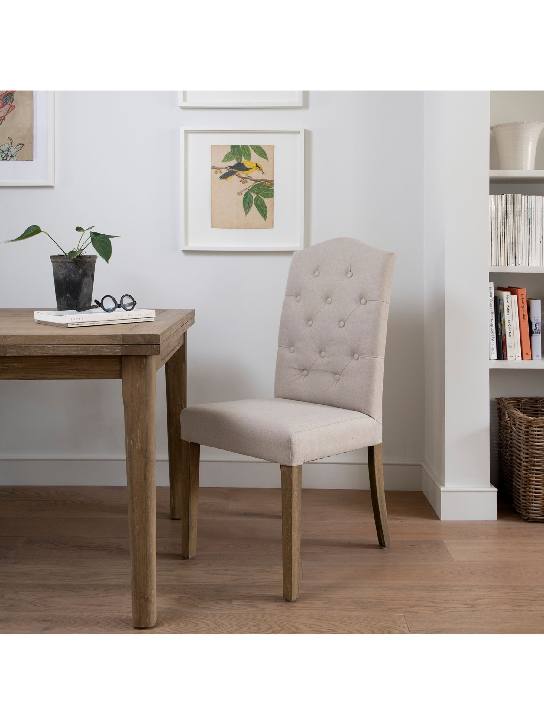 Photo of One.world st james linen & oak wood dining chair