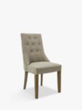 One.World St James Oak Wood Stud Detail Dining Chair, Grey
