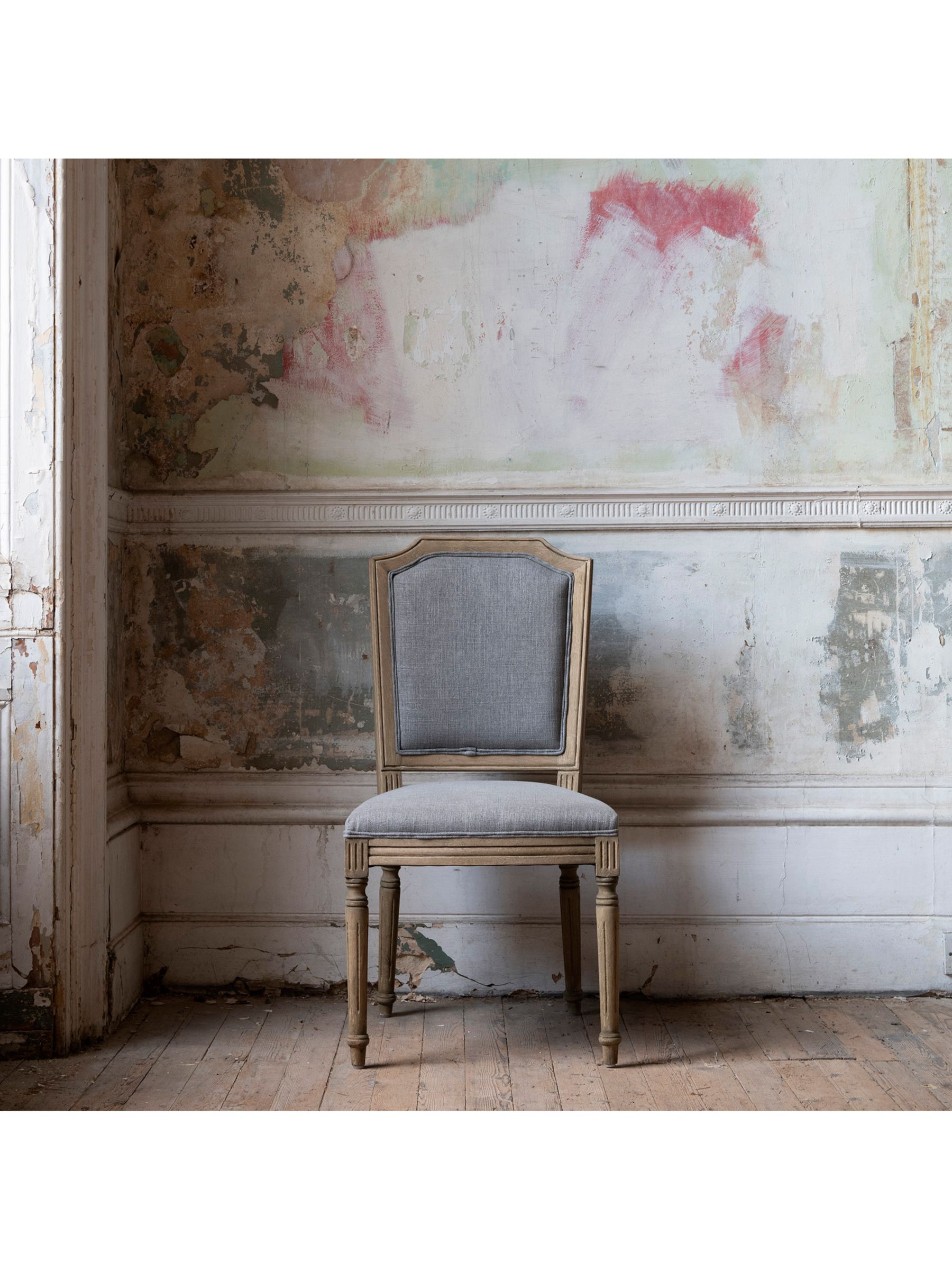 Photo of One.world st james linen & carved oak wood dining chair
