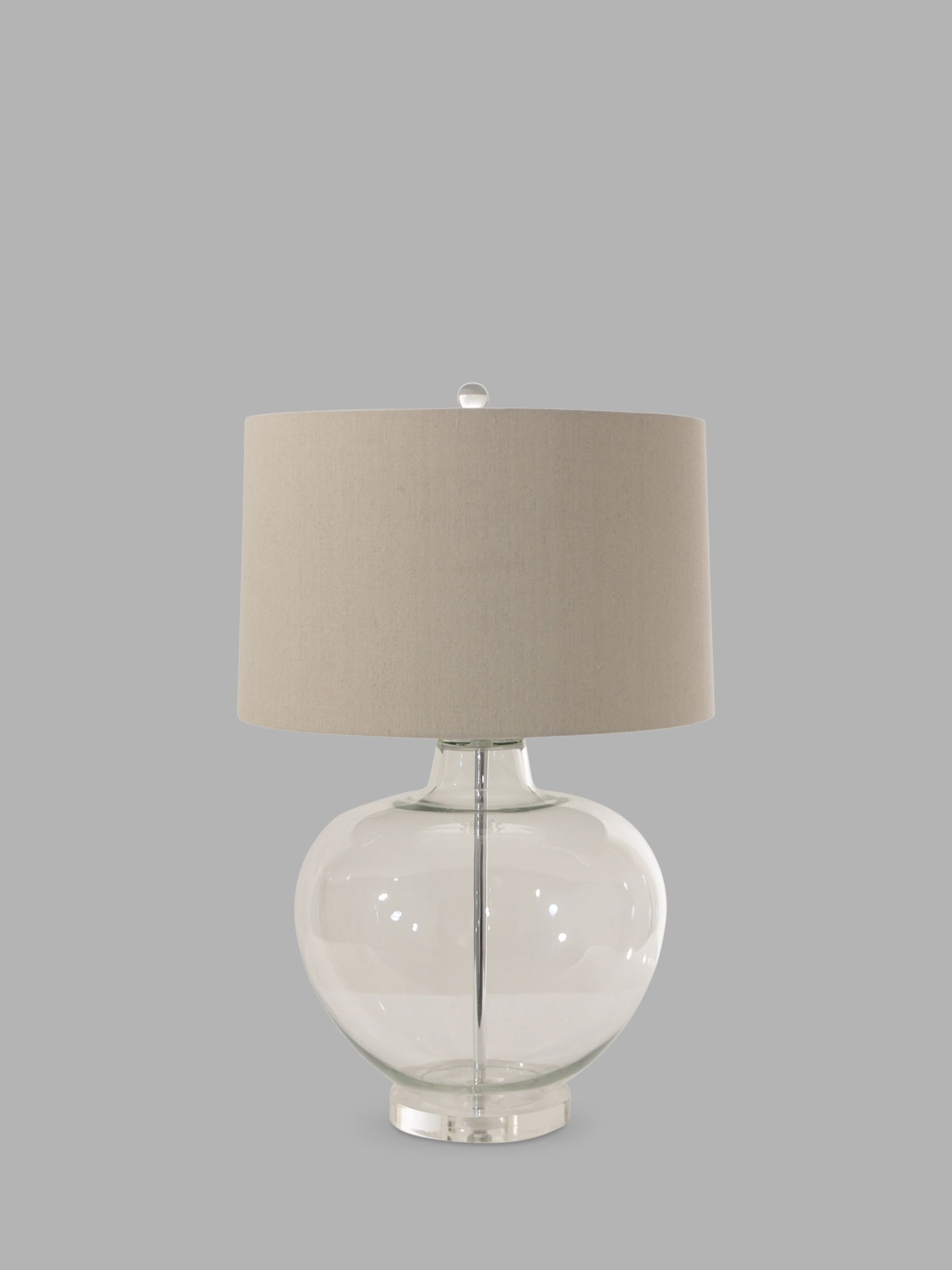 Photo of One.world clifton apple glass base linen shade table lamp clear