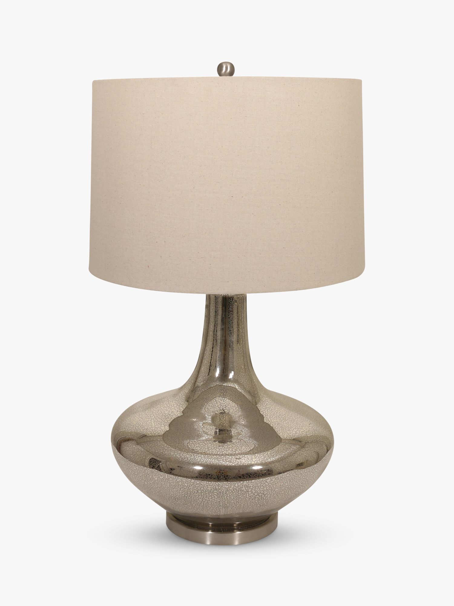 Photo of One.world clifton crackle glaze base linen shade table lamp nickel