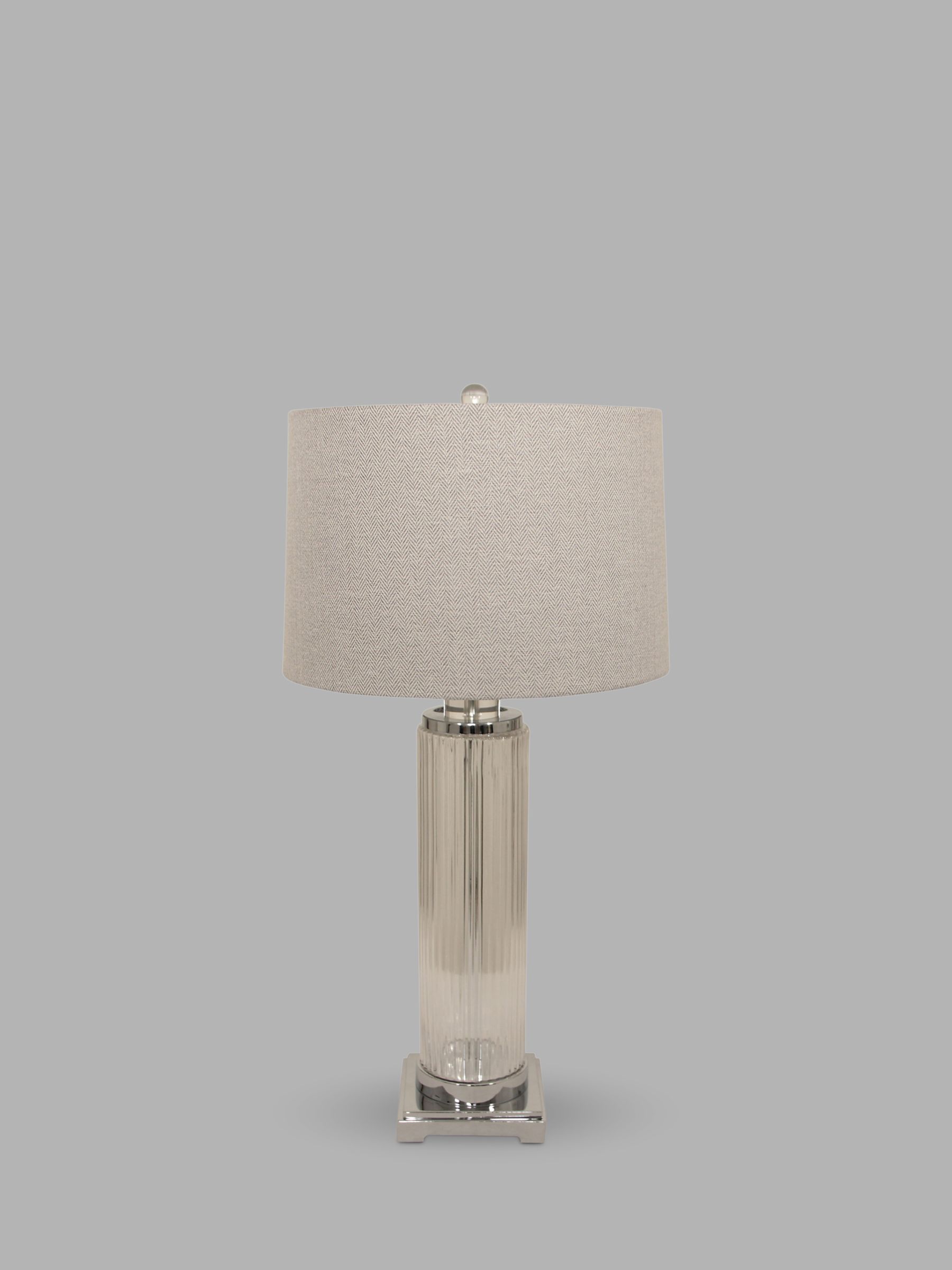 Photo of One.world clifton art deco glass base linen shade table lamp clear
