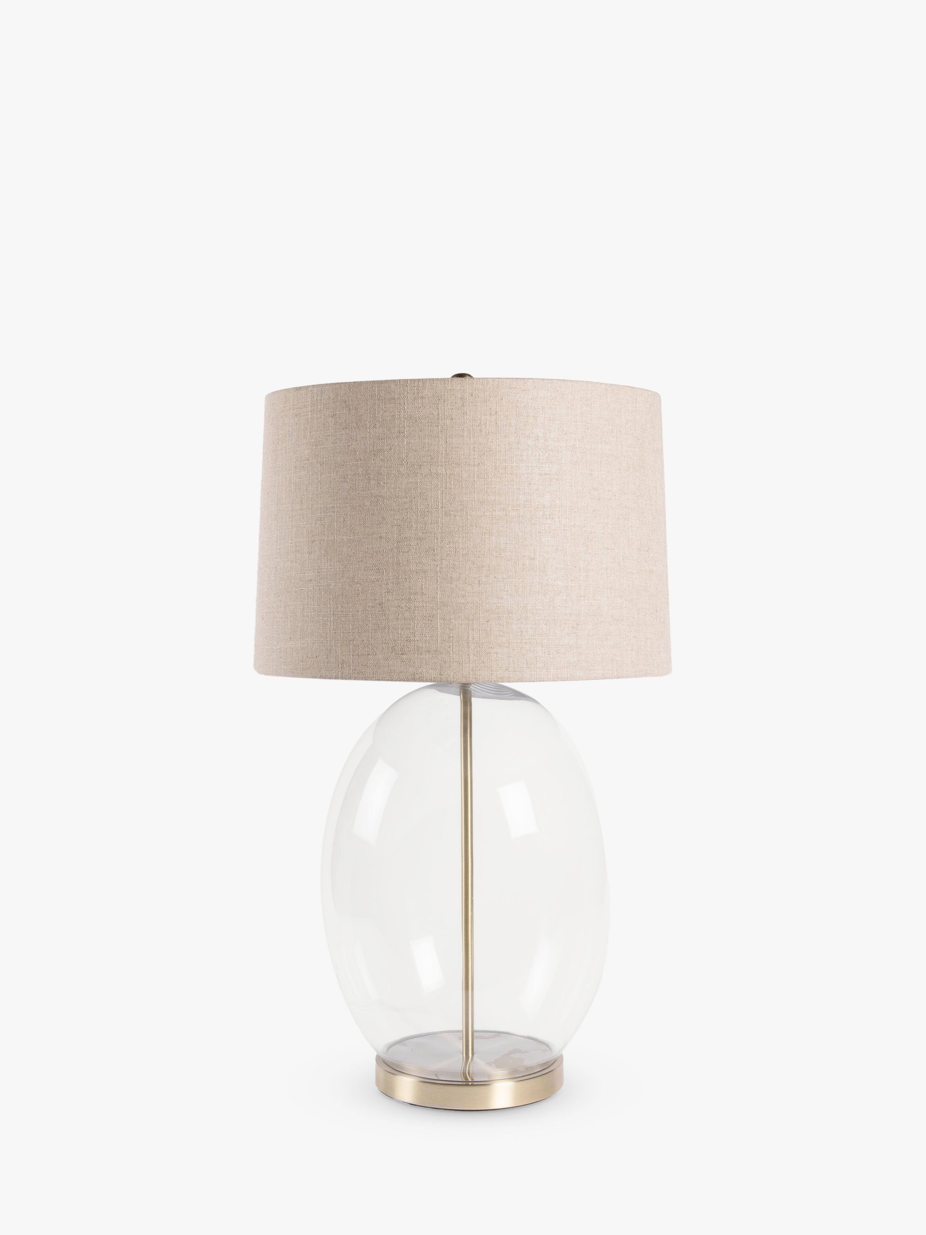 Photo of One.world glass base linen shade table lamp clear