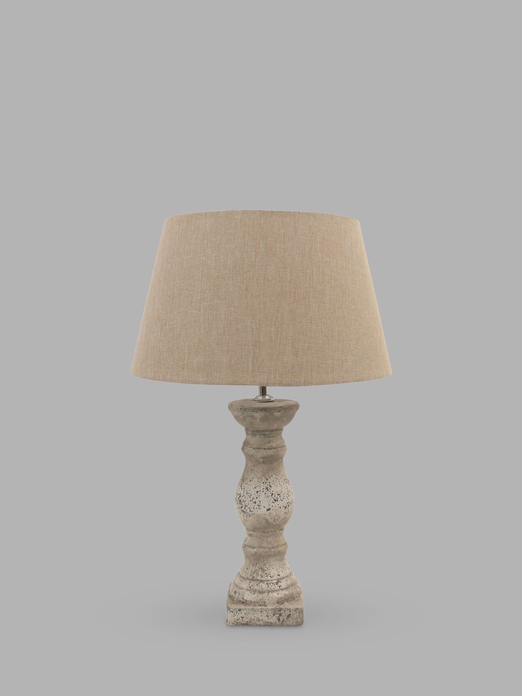 Photo of One.world birkdale curved base terracotta linen shade table lamp stone