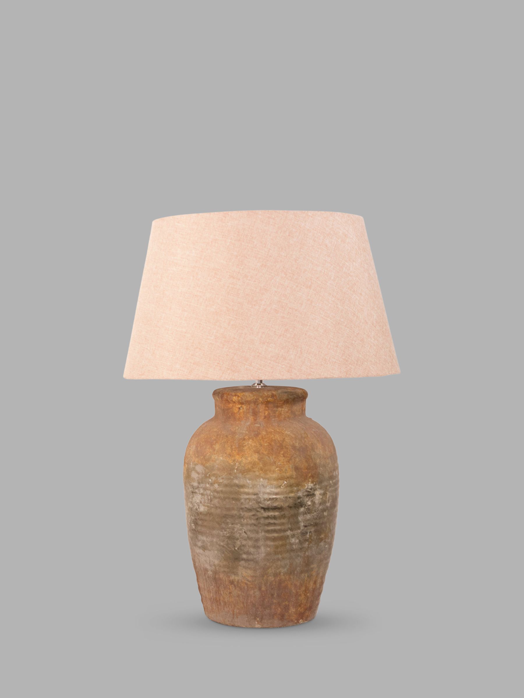 Photo of One.world birkdale rustic base linen shade table lamp stone