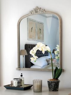 One.World Wilton Wood Dormer Wall Mirror, 84 x 70cm, Ash Brown