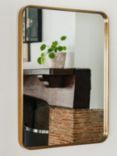 One.World Wilton Rectangular Stainless Steel Wall Mirror, 80 x 60cm, Brass