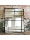 One.World Fairfield Rectangular Metal Window Wall Mirror, 200 x 160cm, Black