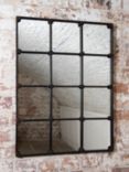 One.World Fairfield Rectangular Metal Window Wall Mirror, 69.5 x 52cm, Black