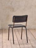 Nkuku Ukari Leather Dining Chair, Aged Black
