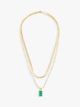 John Lewis Gemstones Layered Chain Pendant Necklace