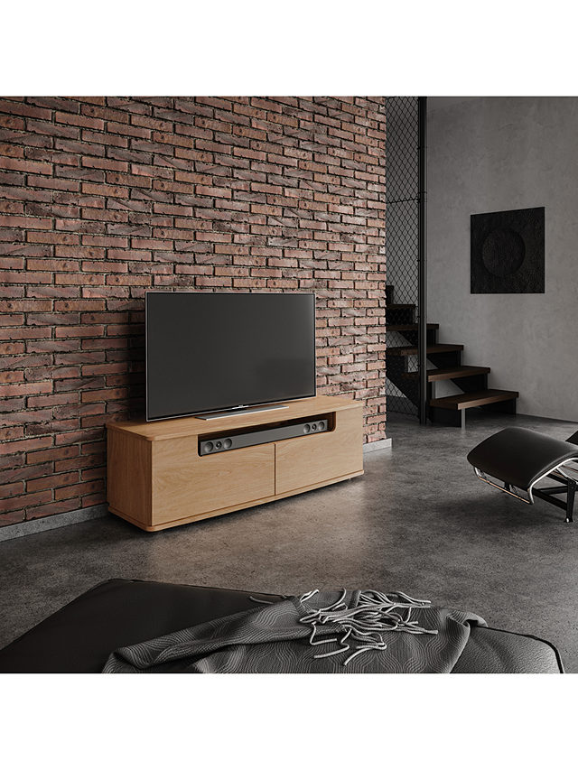 Tom Schneider Curve 140 Cabinet TV Stand for TVs up to 60", Natural Oak