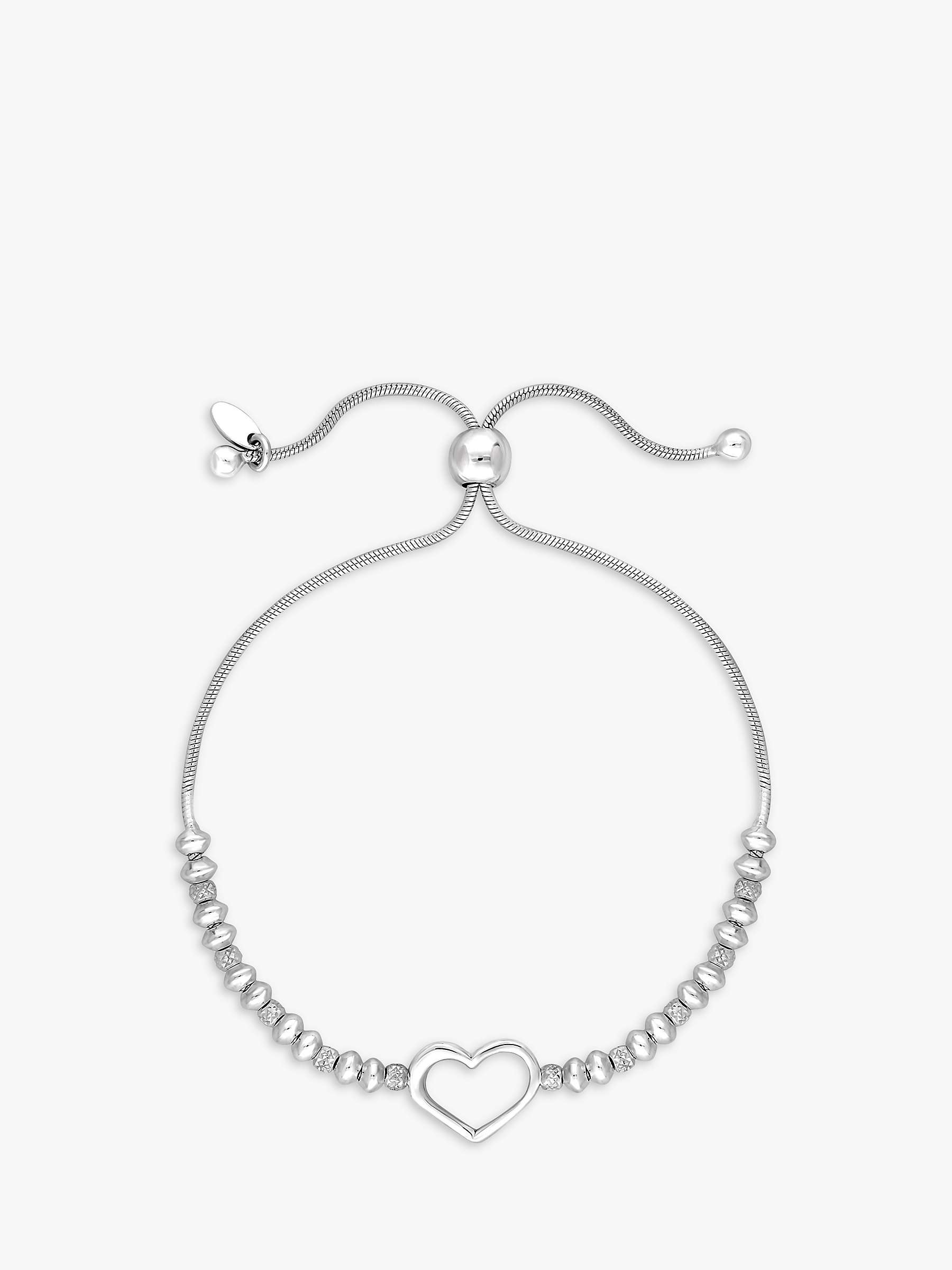 Buy Simply Silver Open Heart Toggle Bracelet, Silver Online at johnlewis.com