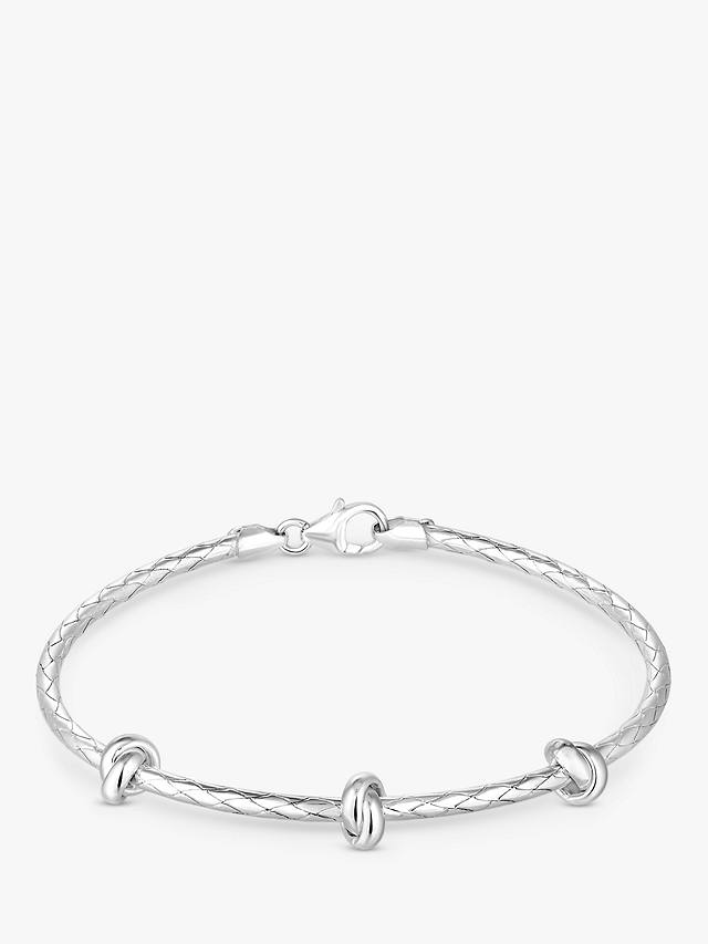 Simply Silver Polished Knot Bangle, Silver