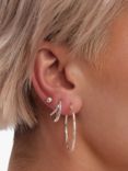 Simply Silver Fine Diamond Cut Hoop Earrings, Silver