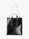 Kin Croc Style Tote Bag, Black