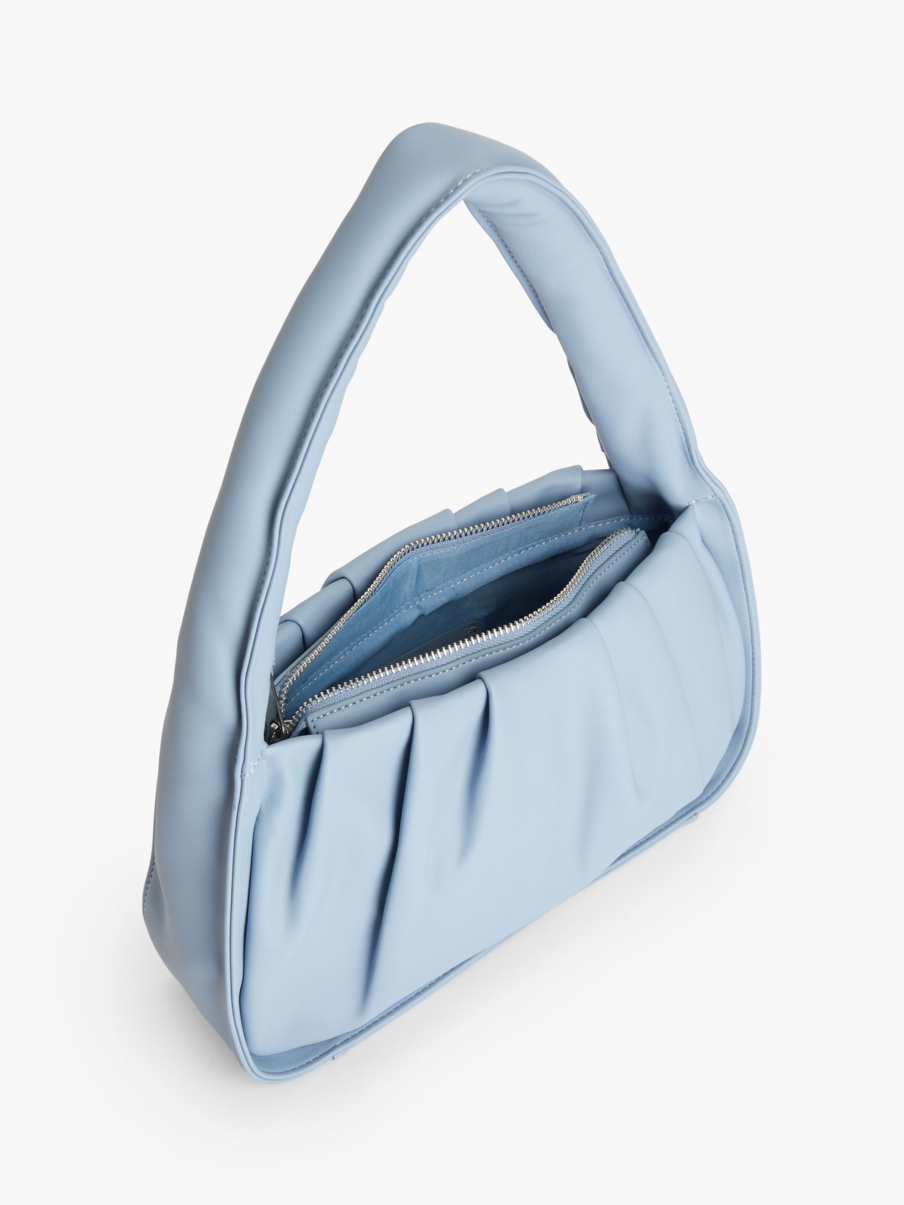 John Lewis ANYDAY Scoop Zip Top Shoulder Bag, Blue at John Lewis