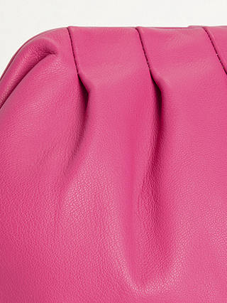 John Lewis Cloud Leather Clutch Bag, Fuchsia Pink