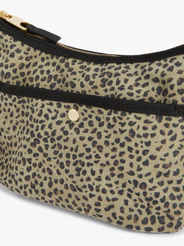 John Lewis Leopard Print Cross Body Bag, Khaki Leo Print