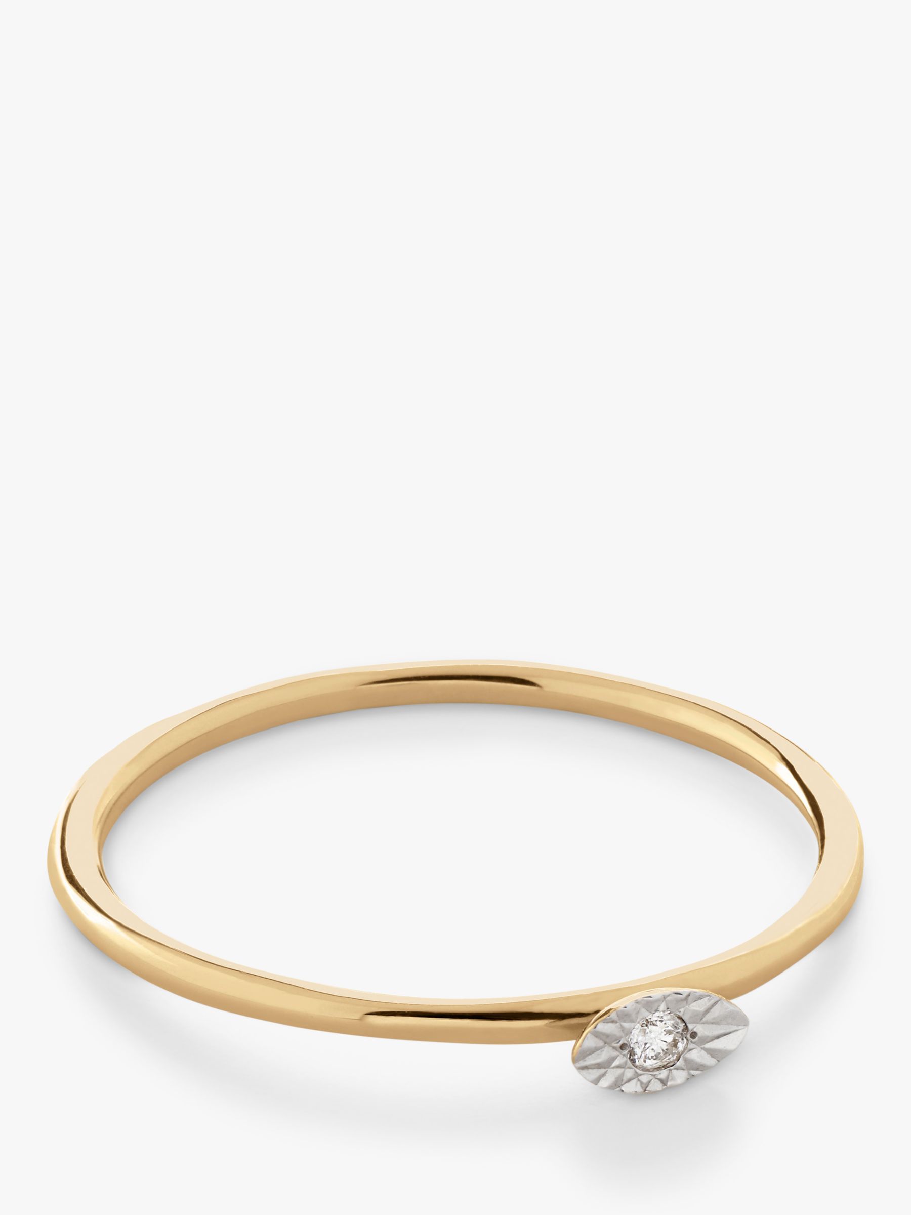 Monica Vinader Marquise 14ct Yellow Gold Diamond Stacking Ring, Gold, K