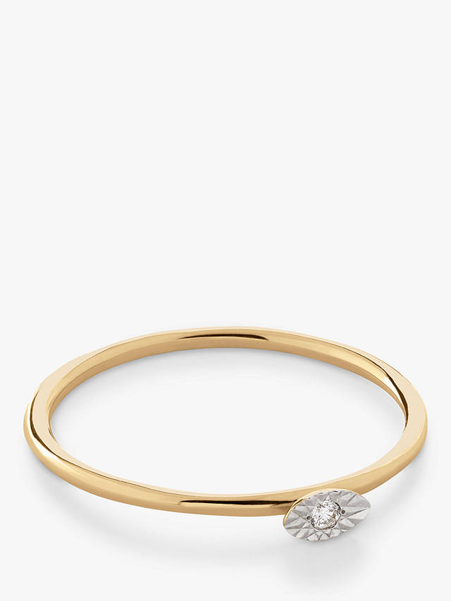 Monica Vinader Marquise 14ct Yellow Gold Diamond Stacking Ring, Gold
