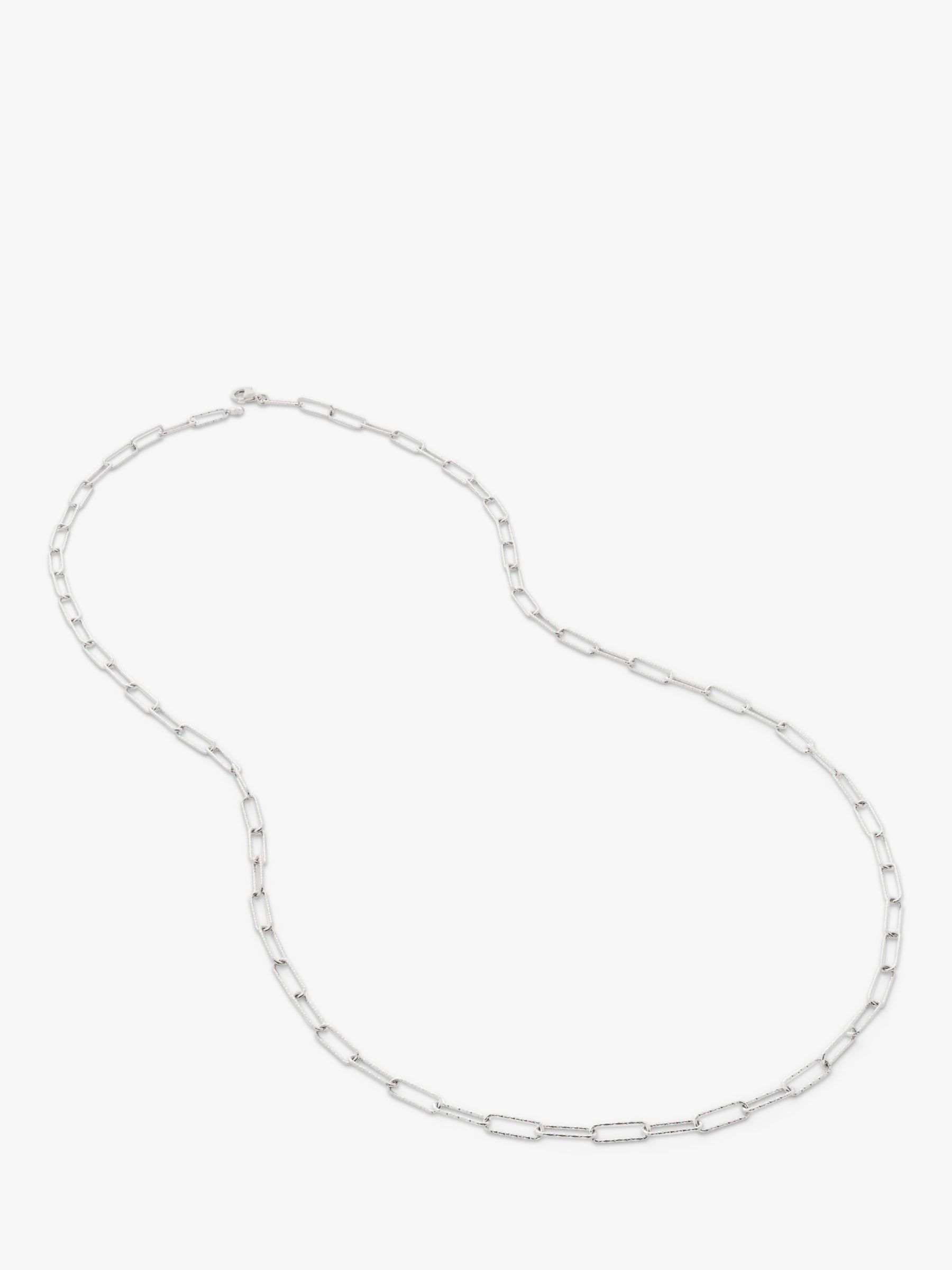 Monica Vinader Alta Textured Link Chain Necklace, Silver at John Lewis ...