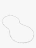 Monica Vinader Alta Textured Link Chain Necklace, Silver