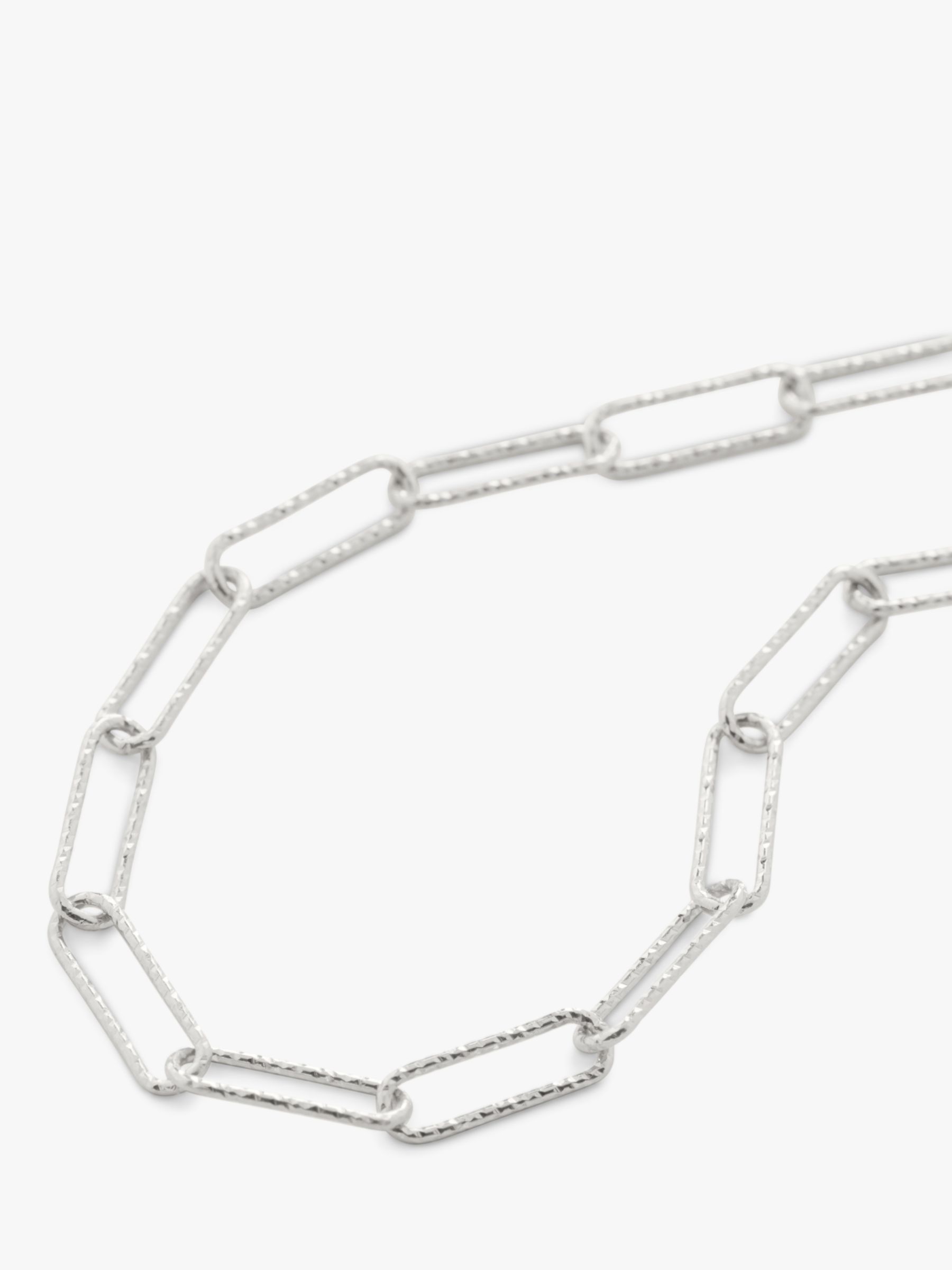 Buy Monica Vinader Alta Textured Link Chain Necklace, Silver Online at johnlewis.com
