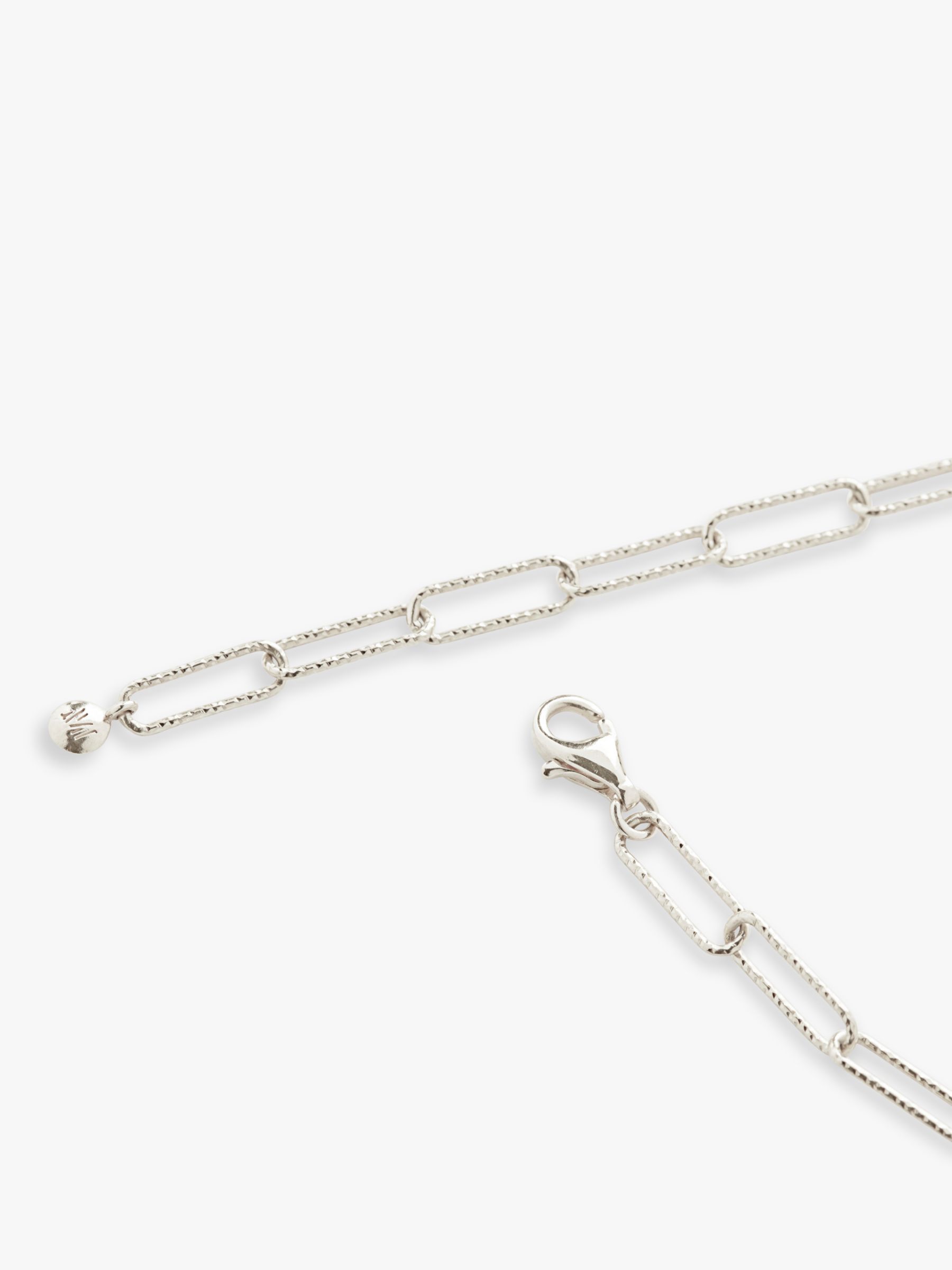 Buy Monica Vinader Alta Textured Link Chain Necklace, Silver Online at johnlewis.com