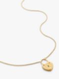 Monica Vinader Padlock Heart Pendant Necklace, Gold