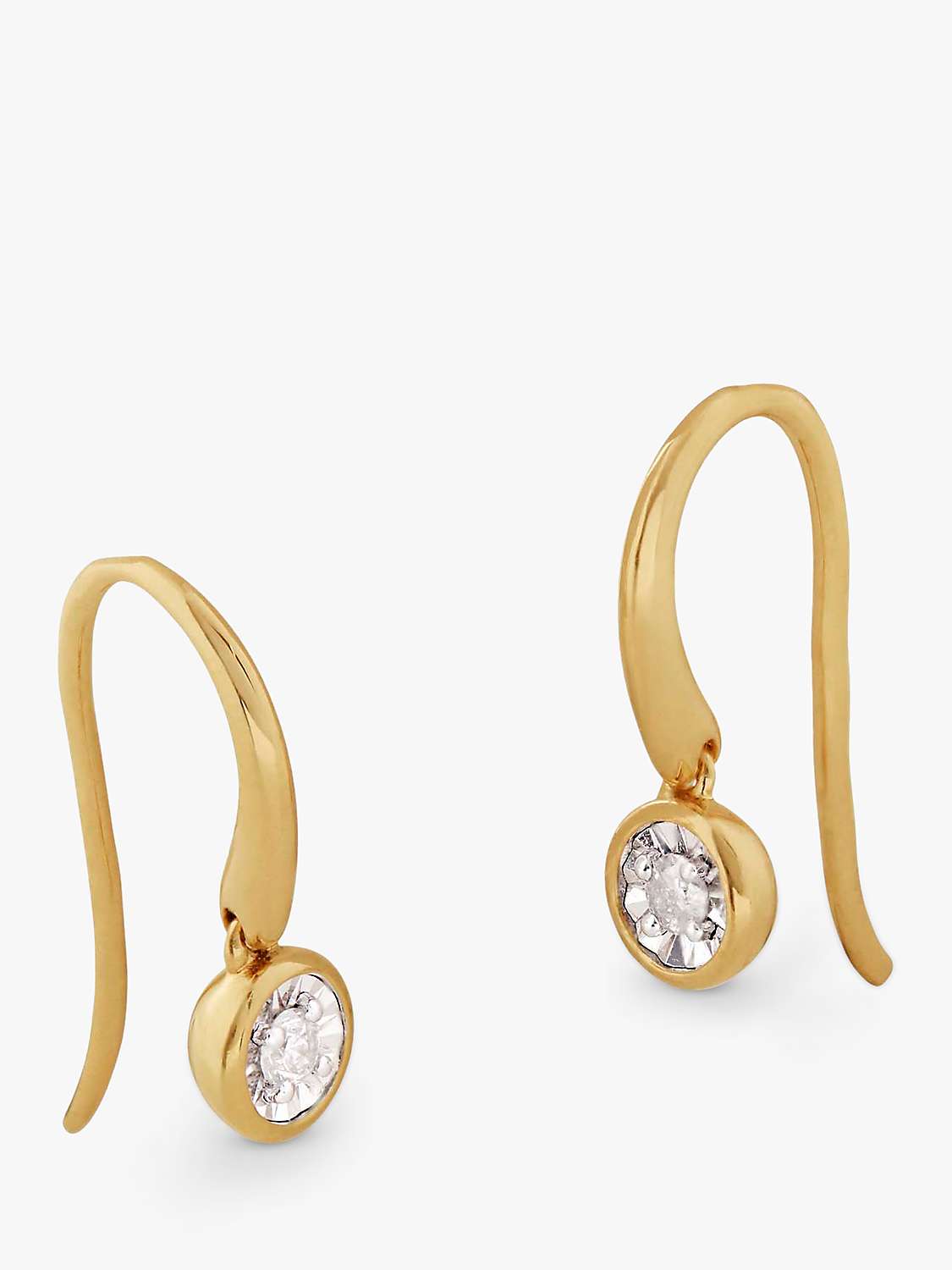 Buy Monica Vinader Diamond Wire Earrings, Gold Online at johnlewis.com