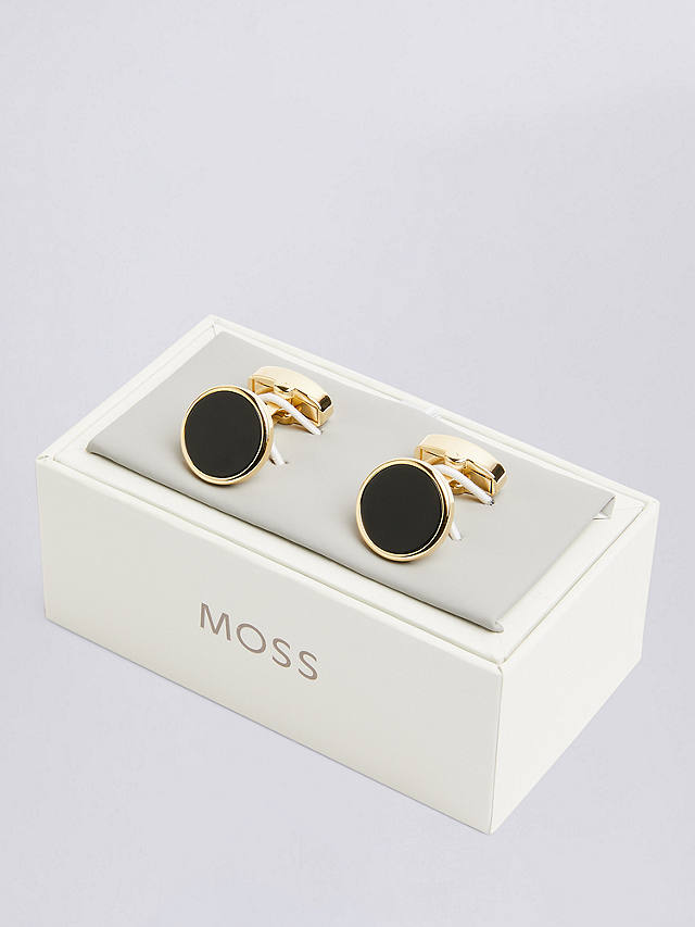 Moss Onyx Cufflinks, Gold