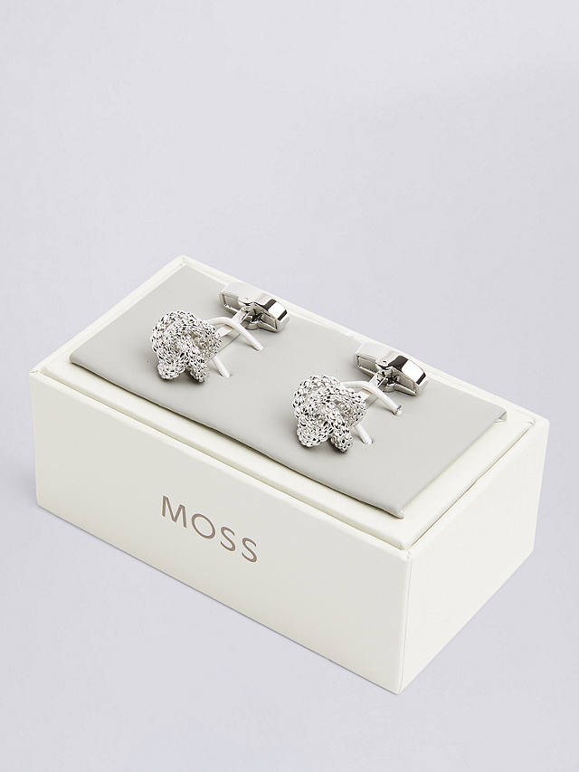 Moss Fancy Brass Knot Cufflinks, Grey