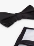 Moss Bow Tie & Pocket Square Set, Black