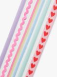 John Lewis Hearts & Ric Rac Ribbons, Set of 5, Multi