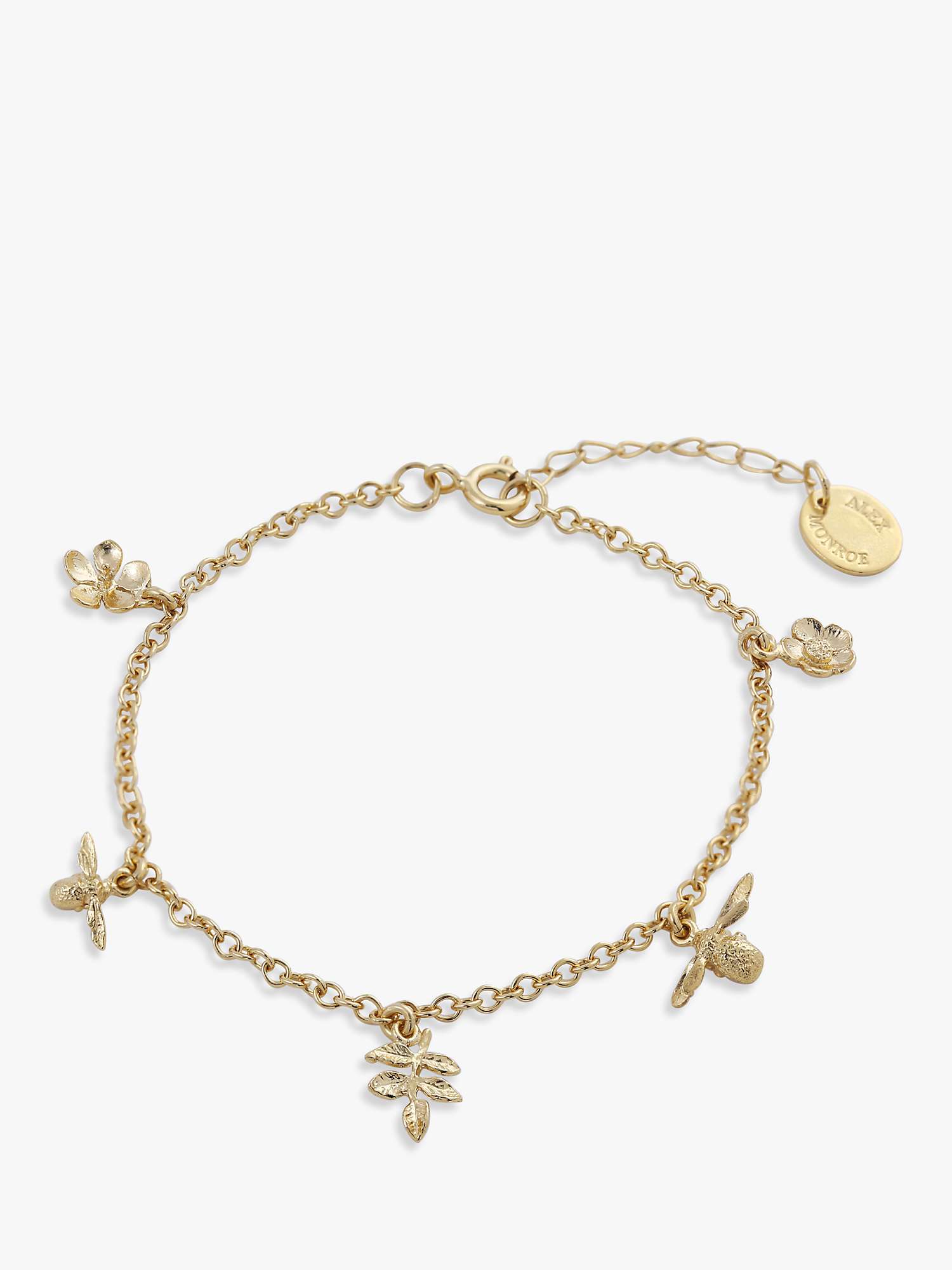 Buy Alex Monroe Garden Gathering Charm Bracelet, Gold Online at johnlewis.com