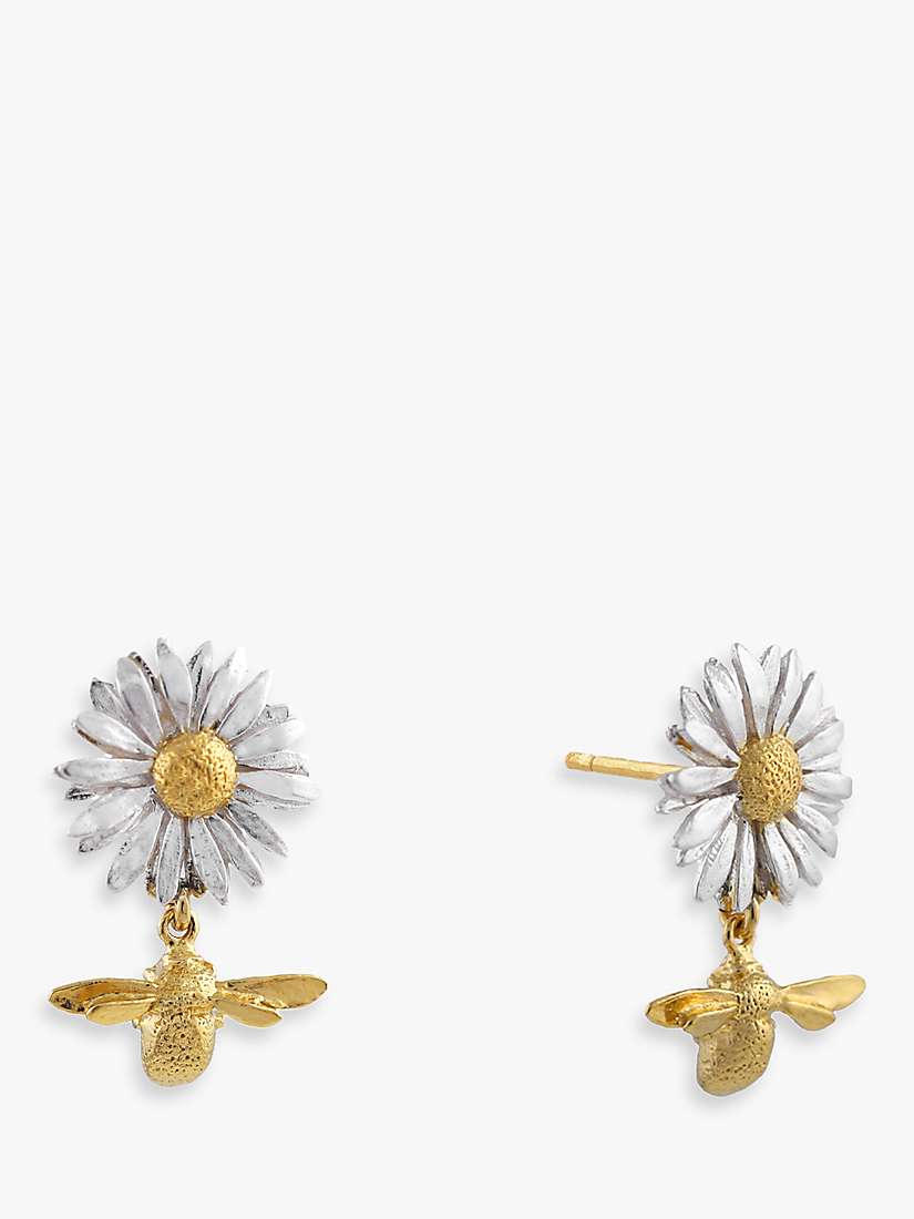 Buy Alex Monroe Daisy & Baby Bee Drop Earrings, Gold/Silver Online at johnlewis.com
